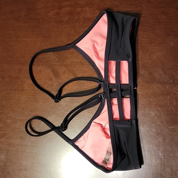Black Strappy Supportive Running Workout Yoga Bralette Size Sm - Picture 2 of 5